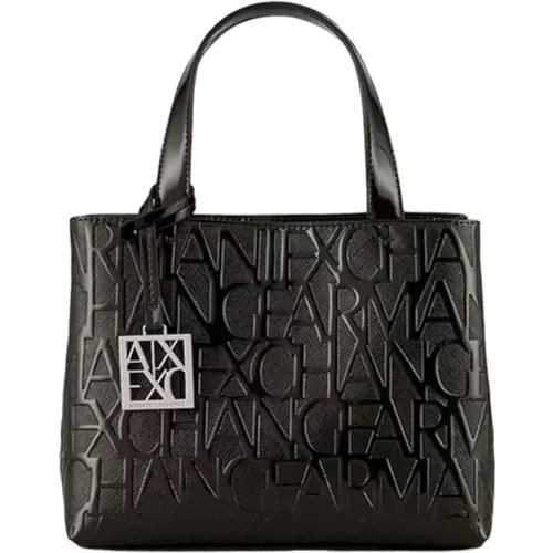 Metall-Logo Einkaufstasche , Damen, Größe: ONE Size - Armani Exchange - Modalova