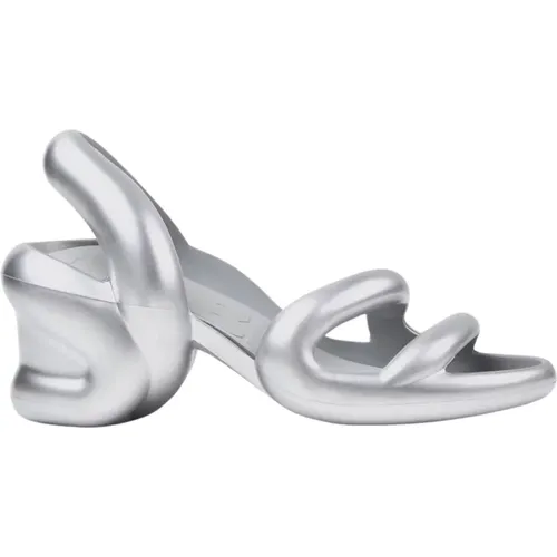 High Heel Sandals, female, , Size: 11 US Silver Metallic Heeled Sandals - Camper - Modalova