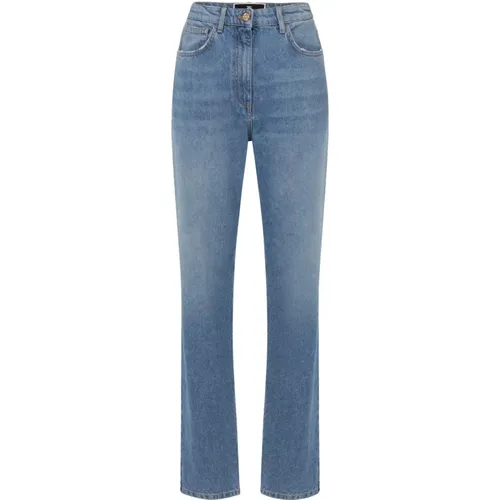 Classic Straight Jeans for Women , female, Sizes: W27, W26, W28, W25 - Elisabetta Franchi - Modalova