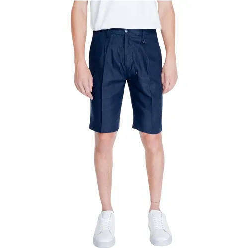 Blaue Leinen-Shorts mit Taschen - Antony Morato - Modalova