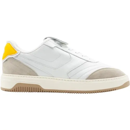 Sneakers, female, , Size: 7 US White Women's Sneakers with Yellow and Grey Detailing - Pantofola D'Oro - Modalova