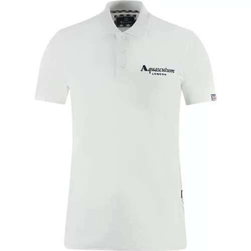 Polo-Shirt aus Baumwolle mit Kontrastlogo , Herren, Größe: M - Aquascutum - Modalova