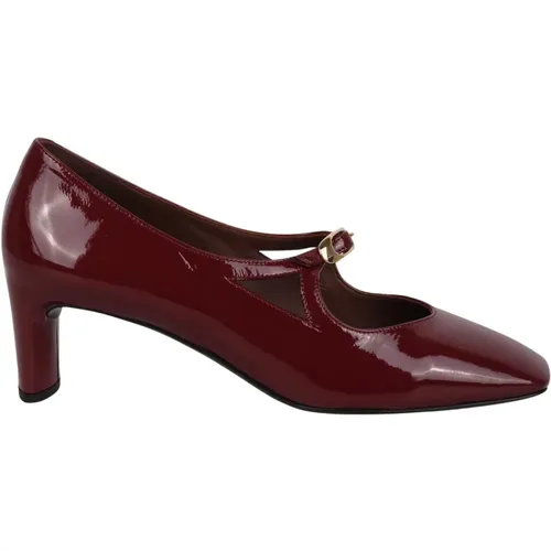 Glänzende Schnallenpumps mit skulptiertem Absatz , Damen, Größe: 38 1/2 EU - DEL CARLO - Modalova