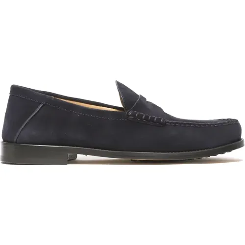 Loafers, male, , Size: 9 1/2 US Suede Moccasins Leather Sole - Rossano Bisconti - Modalova