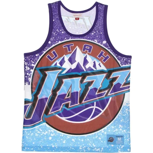 Sportswear, male, , Size: S Utah Jazz Basketball Tank Top - Mitchell & Ness - Modalova