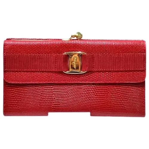 Pre-owned Wallets, female, , Size: ONE SIZE Pre-owned Leather Wallet - Salvatore Ferragamo Pre-owned - Modalova
