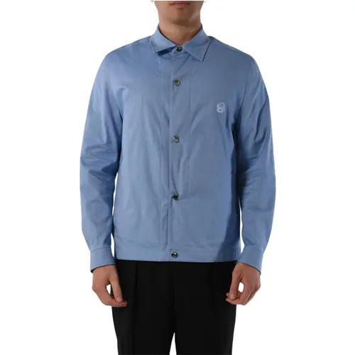 Cotton Jacket with Snap Closure , male, Sizes: XL, M, L - Hugo Boss - Modalova