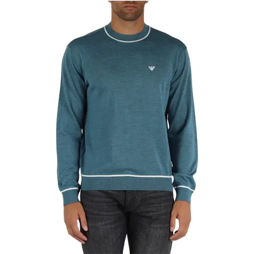 Virgin Wool Crewneck Sweater , male, Sizes: M, 2XL, XL, 3XL, L - Emporio Armani - Modalova