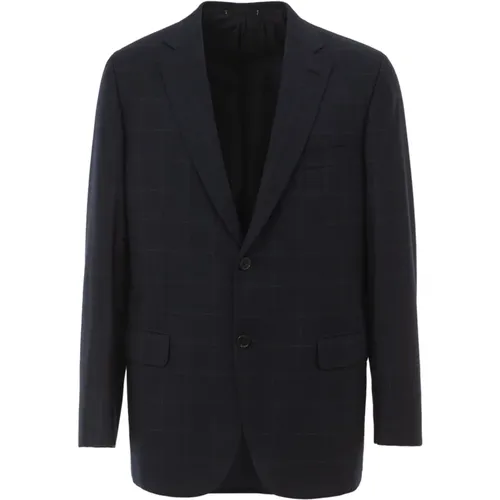 Blazers, male, , Size: L Check Monopetto Jacket Ravello Style - Brioni - Modalova