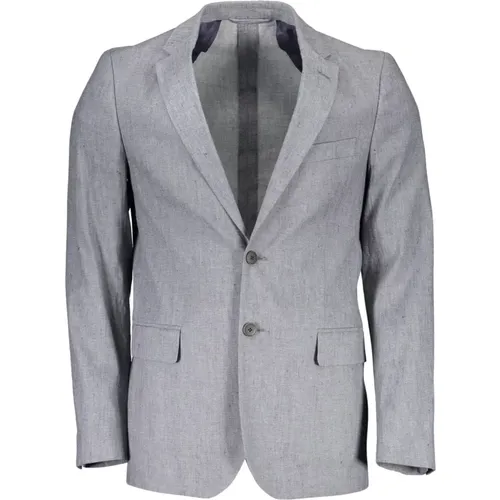 Blazers, male, , Size: M Ele Linen-Cotton Jacket - Gant - Modalova