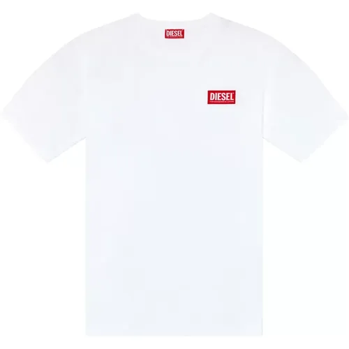 T-Shirt mit Logo-Patch,Weiße T-Shirts und Polos - Diesel - Modalova