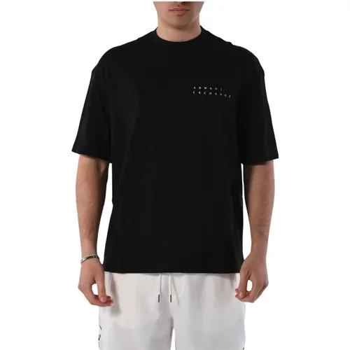 Cotton T-shirt with chest logo , male, Sizes: L, M, S, 2XL - Armani Exchange - Modalova