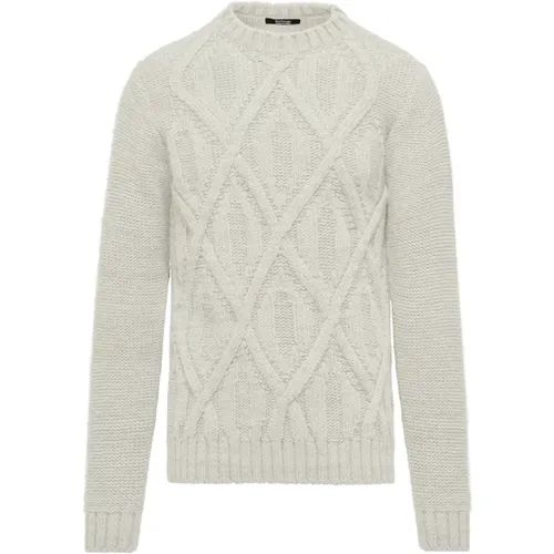 Men`s Diamond Pattern Wool Blend Pullover , male, Sizes: S, 2XL, M, L, XL - BomBoogie - Modalova