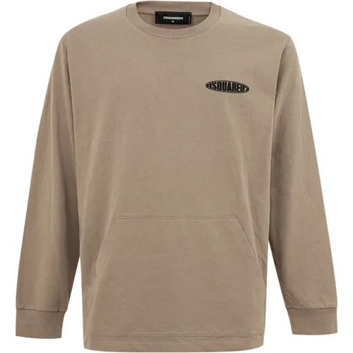 Long Sleeve Logo T-Shirt , male, Sizes: M - Dsquared2 - Modalova