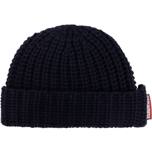 Beanies, male, , Size: ONE SIZE Woolen hat - Dsquared2 - Modalova