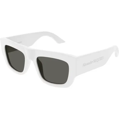 Weiße Graue Sonnenbrille Am0449S 004 - alexander mcqueen - Modalova