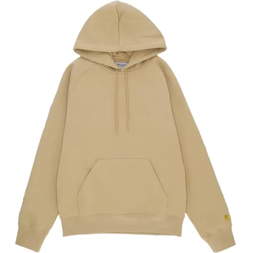 Hoodies, male, , Size: XL Chase Sweat Hooded in Sable/Gold - Carhartt WIP - Modalova