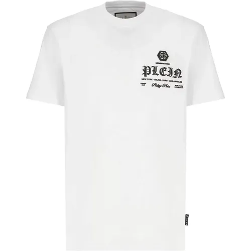 Mens Cotton T-shirt with Logo , male, Sizes: L, S - Philipp Plein - Modalova