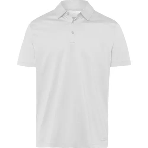 Herren Polo T-Shirt mit Knopfleiste und Lederetikett , Herren, Größe: S - BALDESSARINI - Modalova