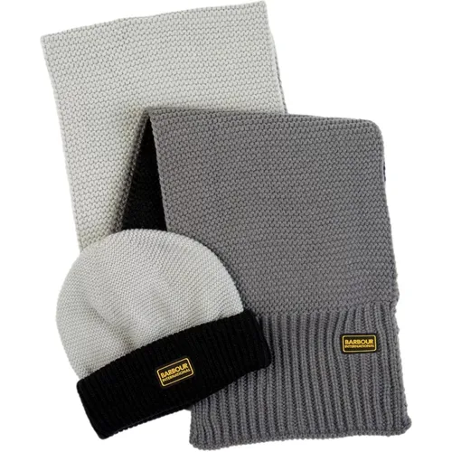 Beanies, male, , Size: ONE SIZE Gift Set with Slipstream Beanie and Scarf - Barbour - Modalova