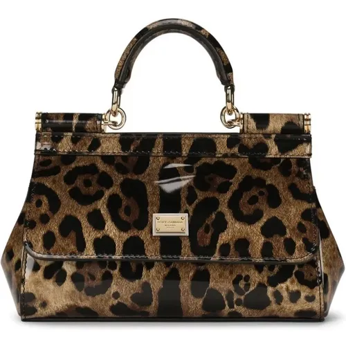 Sicily Leopard-Print Bag , female, Sizes: ONE SIZE - Dolce & Gabbana - Modalova