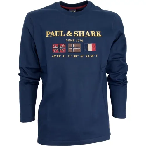 Sweatshirts, male, , Size: S Training shirt - PAUL & SHARK - Modalova