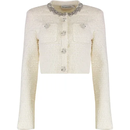 Tweed Jackets, female, , Size: M Wool Blend Cardigan - Self Portrait - Modalova