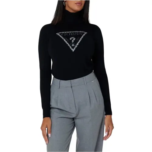 Schicker Triangle Logo Strickpullover , Damen, Größe: L - Guess - Modalova