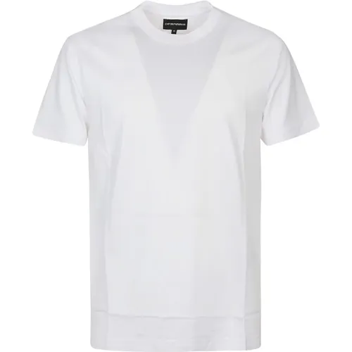 T-Shirts,Schwarzes Lyocell Baumwoll T-Shirt für Männer - Emporio Armani - Modalova