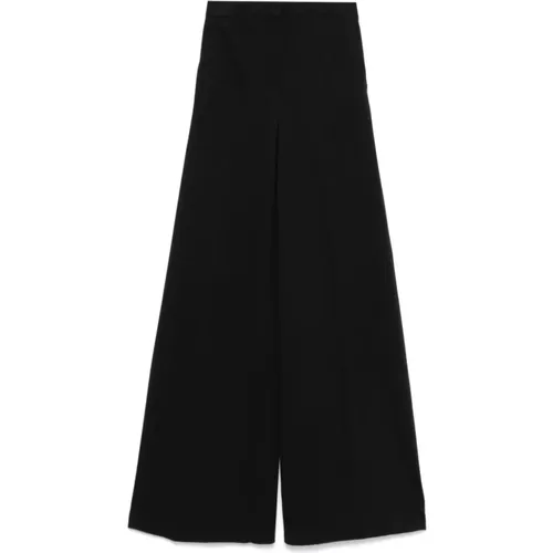 Schwarze Hose mit Verdecktem Verschluss , Damen, Größe: 2XS - Max Mara - Modalova