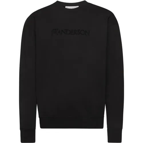 Schwarzer Sweatshirt mit Einzigartiger Stickerei , Herren, Größe: L - JW Anderson - Modalova