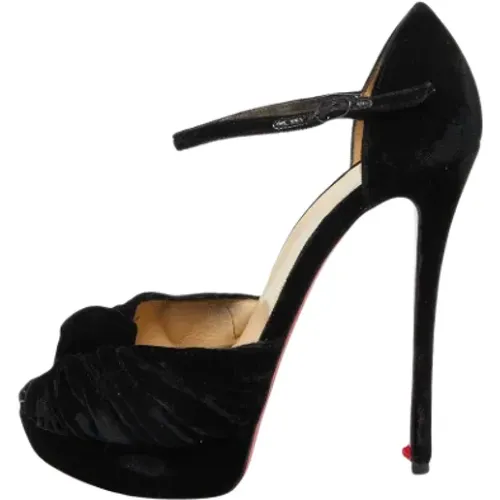 Pre-owned Velvet sandals , female, Sizes: 6 UK - Christian Louboutin Pre-owned - Modalova