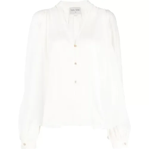 Cotton silk voile shirt , female, Sizes: XL - Forte Forte - Modalova