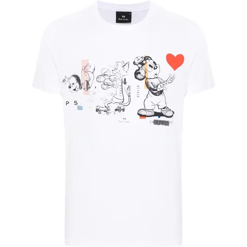 T-Shirts, male, , Size: S Cartoon Slim Fit Tee - PS By Paul Smith - Modalova