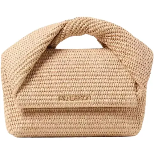 Handbags, female, , Size: ONE SIZE Twister Medium Raffia Handbag - JW Anderson - Modalova