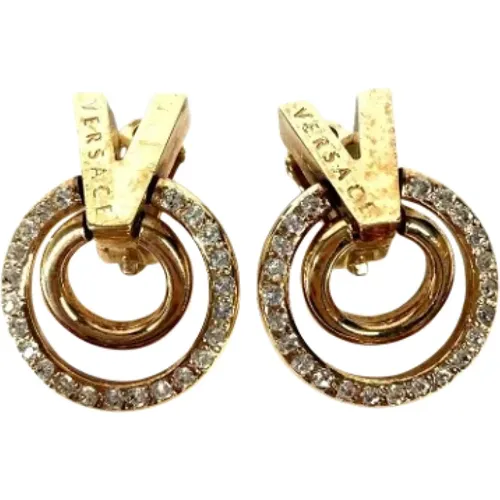 Pre-owned Jewellery, female, , Size: ONE SIZE Pre-owned Metal earrings - Versace Pre-owned - Modalova