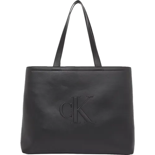 Schwarze Skulptierte Slim Tote Einkaufstasche - Calvin Klein - Modalova