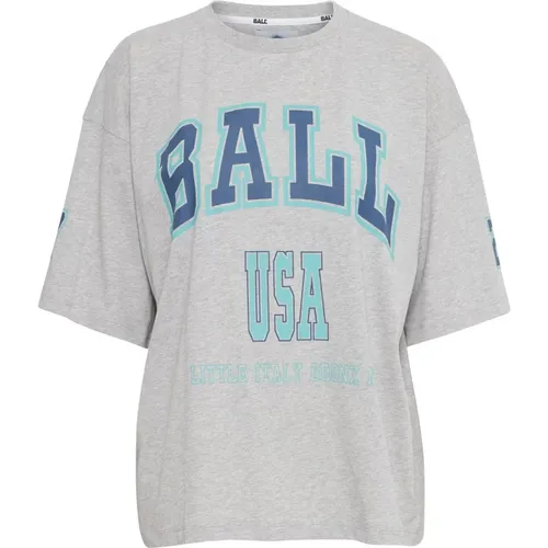 Original Sw Grau T-Shirt 3/4 Ärmel , Damen, Größe: L - Ball - Modalova