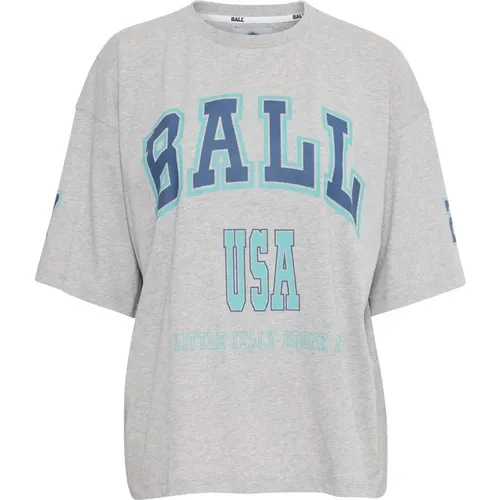 Original Sw Grau T-Shirt 3/4 Ärmel , Damen, Größe: S - Ball - Modalova