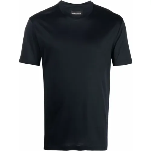 Lyocell/cotton t-shirt , male, Sizes: 2XL, XL - Emporio Armani - Modalova