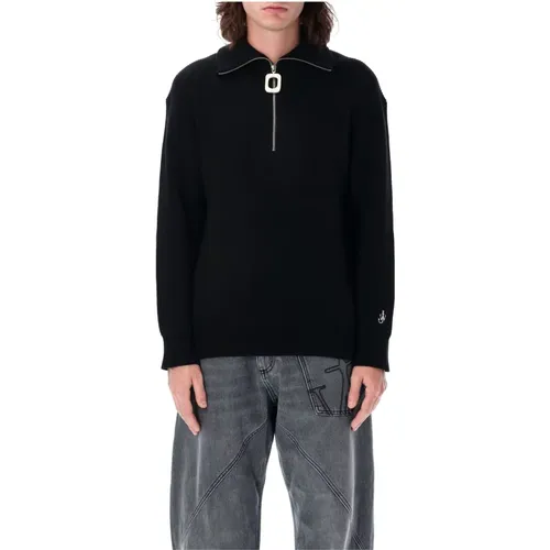 Turtlenecks, male, , Size: L Knitwear Half-Zip Sweater Anchor - JW Anderson - Modalova