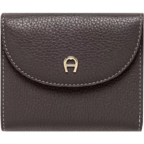 Wallets & Cardholders, female, , Size: ONE SIZE Compact Leather Wallet with Multiple Compartments - aigner - Modalova