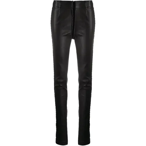 Leather Trousers, female, , Size: 2XS Leather Skinny Fit Trousers - Ann Demeulemeester - Modalova