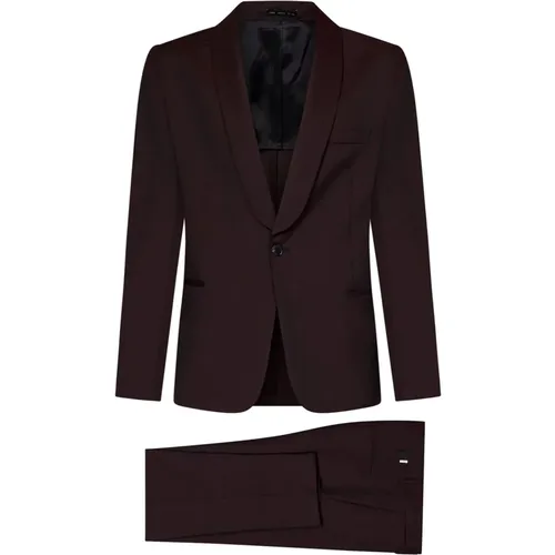 Bordeaux Evening Suit , male, Sizes: M, XL, 2XL, S, L - Low Brand - Modalova