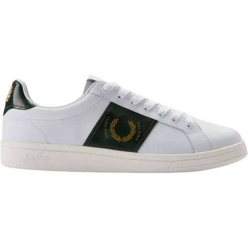 Leather Tennis Shoes with Laurel Crown Detail , male, Sizes: 10 UK - Fred Perry - Modalova