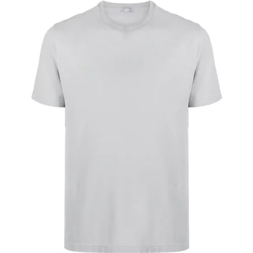 Baumwoll-T-Shirt mit 3 Knöpfen , Herren, Größe: 2XL - Zanone - Modalova