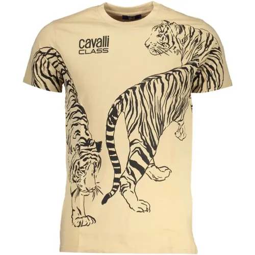 Print Logo Short Sleeve Tee , male, Sizes: 2XL, XL, M, L - Cavalli Class - Modalova