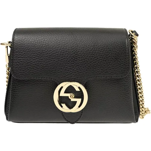 Schwarze Handtasche für Frauen Logo Leder Dollar Calf Mod. 607720 Cao0G 1000 - Gucci - Modalova