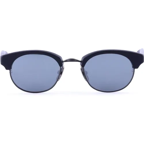 Sunglasses, male, , Size: ONE SIZE Matte Oval Sunglasses - Thom Browne - Modalova