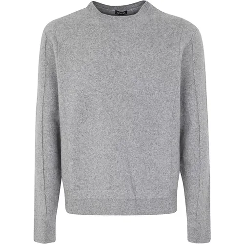 Wool AND Cashmere Crew Neck Sweater , male, Sizes: XL - Ermenegildo Zegna - Modalova